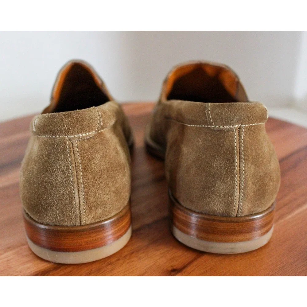 Gordon Rush Dress Shoes Mens 9 Brown Suede Leather Slip On Loafers Made in Italy